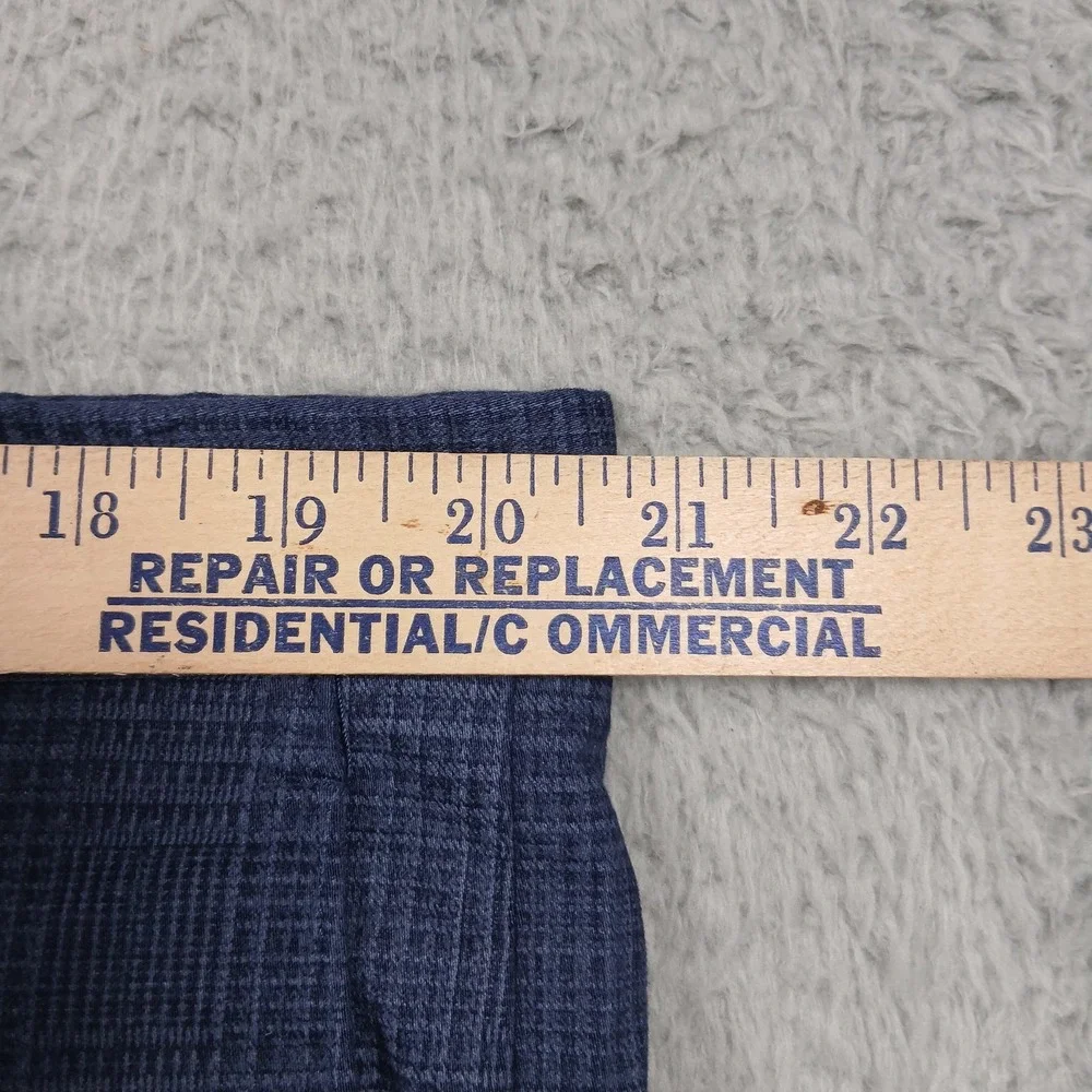 Saks Fifth Avenue Pants Mens 40 Blue Gray Plaid Slim‎ Fit Stretch Cotton Italy